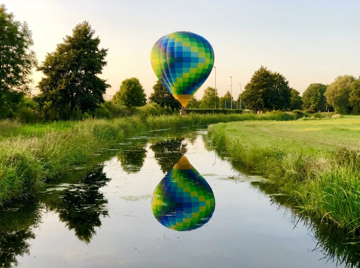 Ballon weerspiegelt in water
