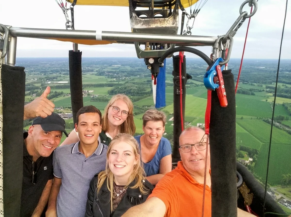 Familie in ballon