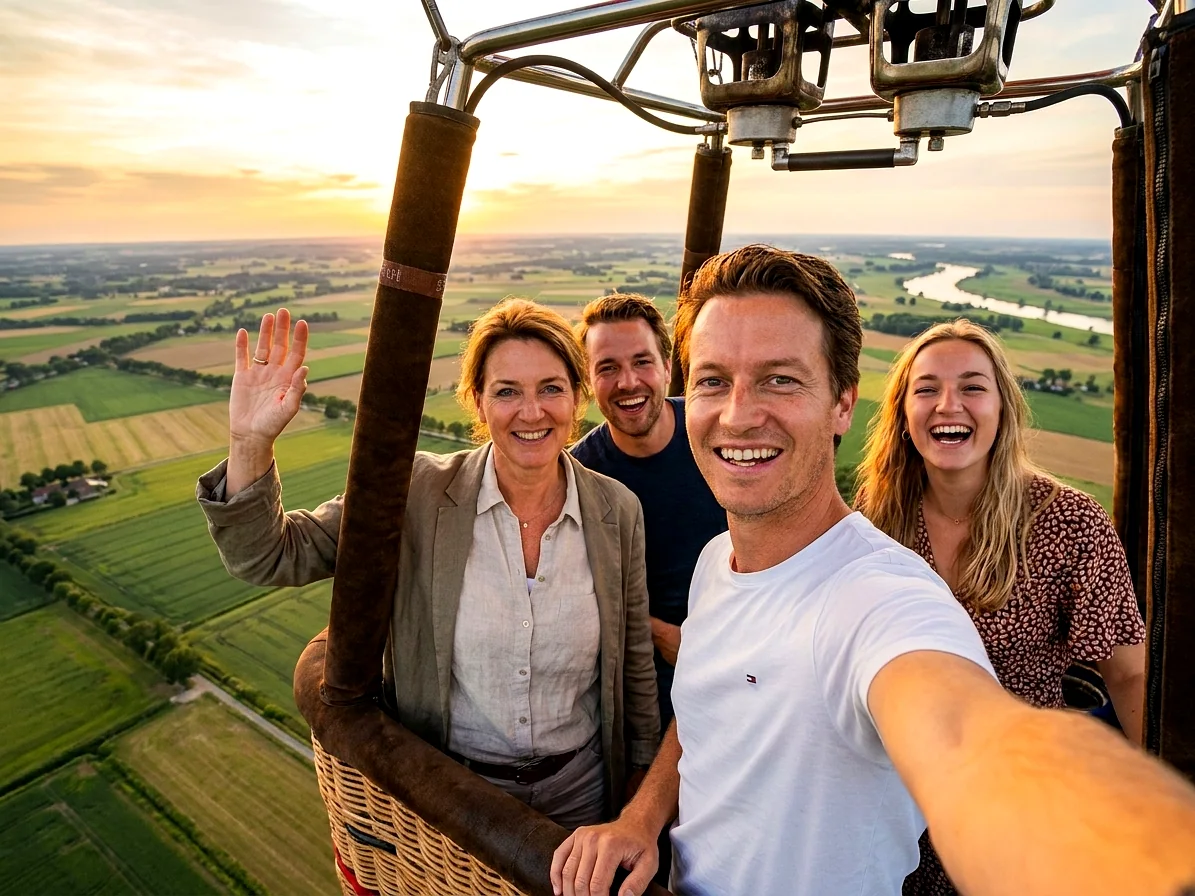 Brabants landschap rond Someren vanuit de luchtballon (sfeer 1)