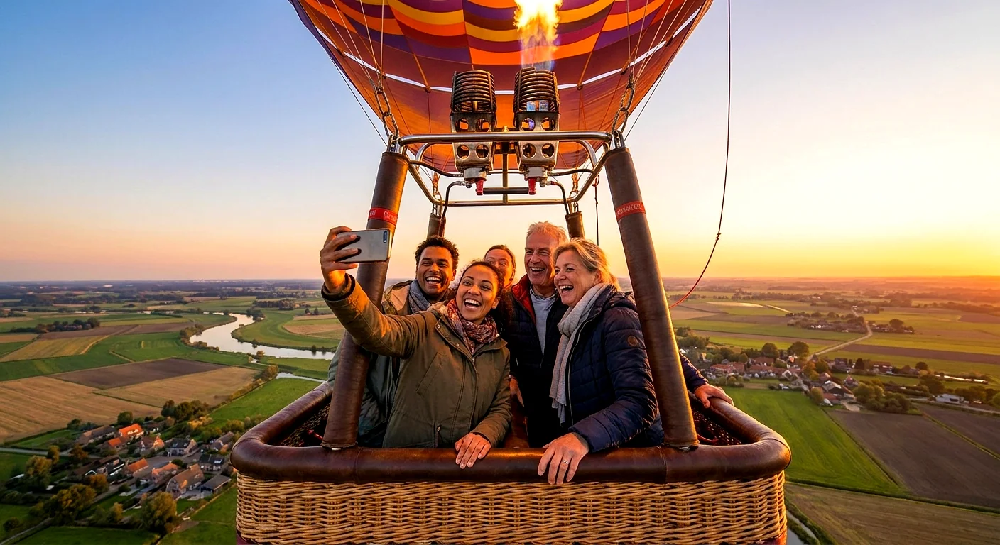 Brabants landschap rond Beek en Donk vanuit de luchtballon (sfeer 3)