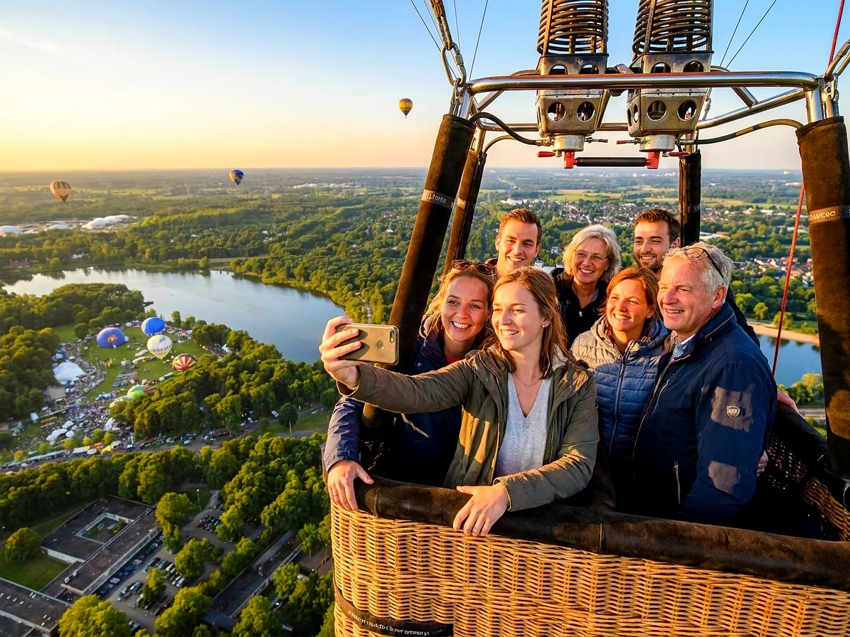 Brabants landschap rond Bergeijk vanuit de luchtballon (sfeer 1)