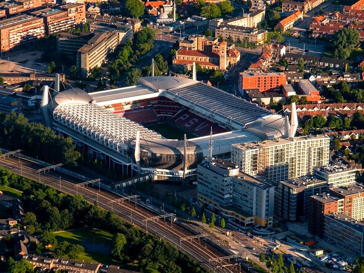 Brabantse landschap bij Wintelre vanuit de luchtballon